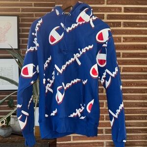 Men’s medium champion hoodie blue logo